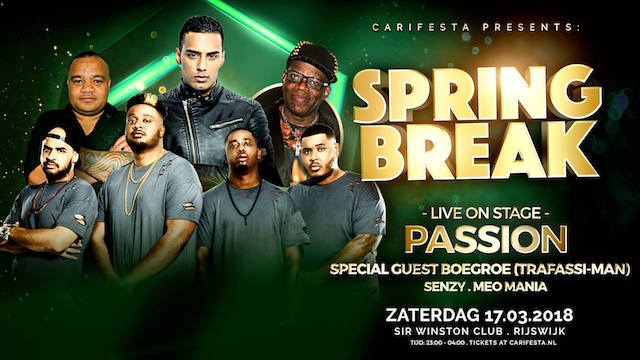Spring Break Party zat 17 maart met Passion en Boegroe