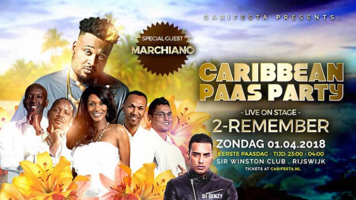 Marchiano special guest op Caribbean Paas Party in Rijswijk