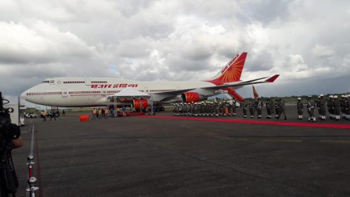 President Ram Nath Kovind van India aangekomen in Suriname