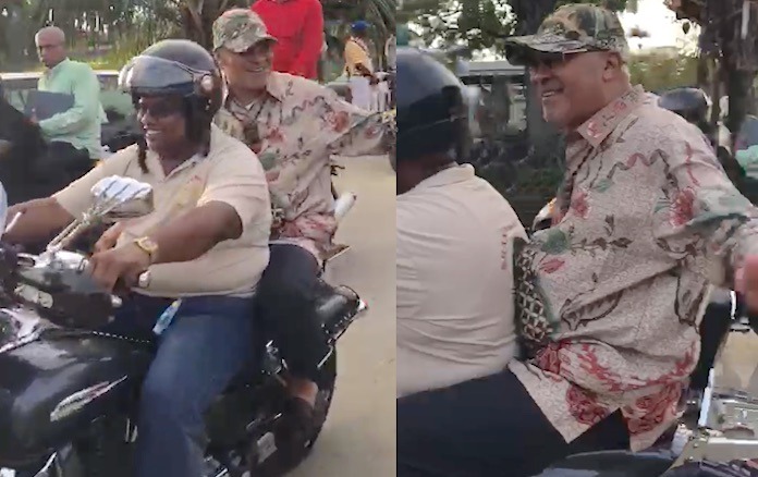 President van Suriname heeft hernia maar springt achterop motorfiets