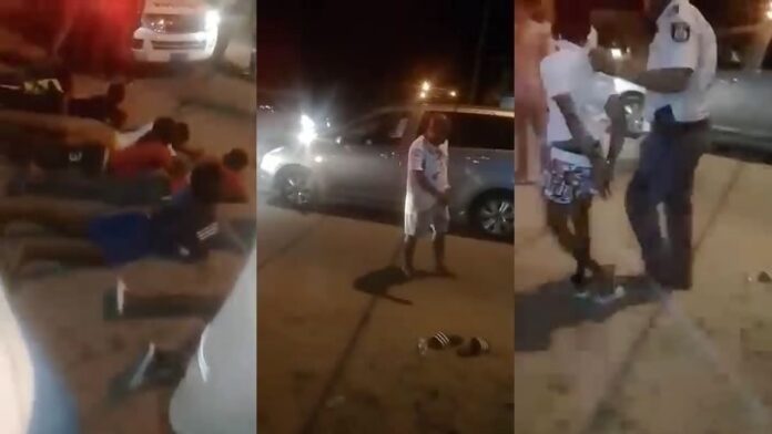 VIDEO: knaapjes beroven man en moeten plat op de grond van politie Suriname