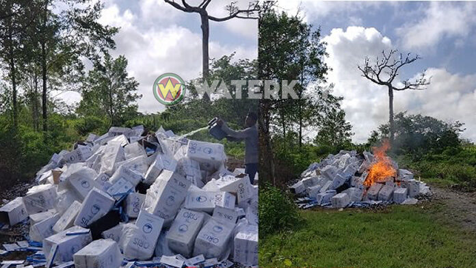 Politie Suriname vernietigd 1.600 dozen gesmokkelde sigaretten