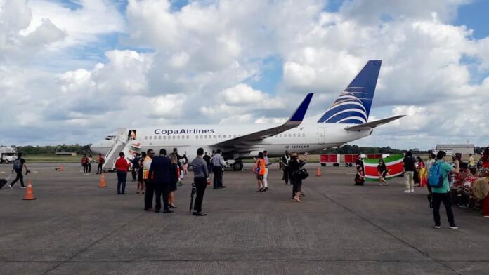 Eerste vlucht van Copa Airlines vanuit Panama naar Suriname