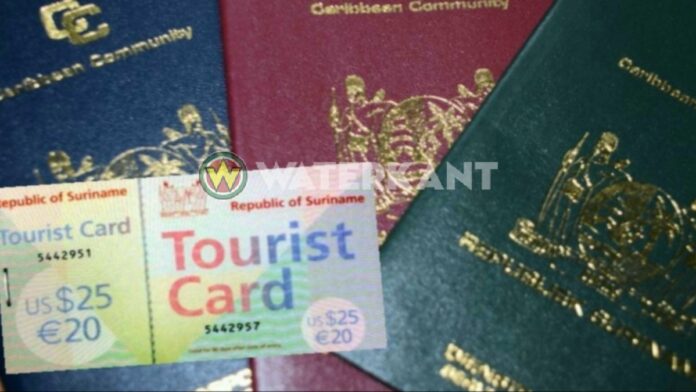 Paspoort Suriname toeristenkaart