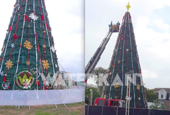 Volks-kerstboom op Onafhankelijkheidsplein Suriname gaat zaterdag aan