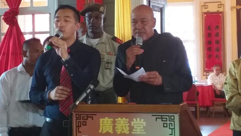President Bouterse bij viering Chinees Nieuwjaar in Suriname