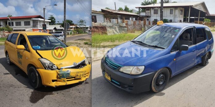 Twee taxi's betrokken bij aanrijding in Paramaribo