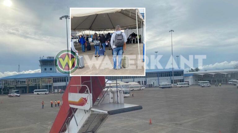Eerste repatriatie vlucht in Suriname aangekomen