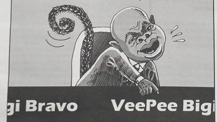 Cartoon waarin Brunswijk is afgebeeld met apenstaart houdt gemoederen flink bezig