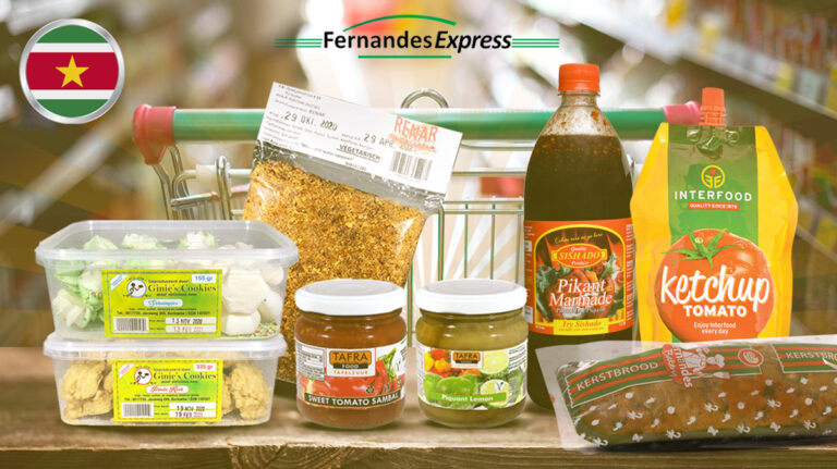 Stel nu je eigen pakket met Surinaamse producten samen bij Fernandes Express