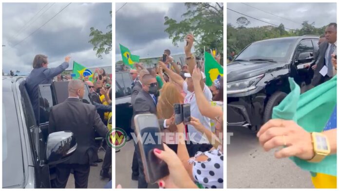 VIDEO: Brazilianen in Suriname verwelkomen Bolsonaro