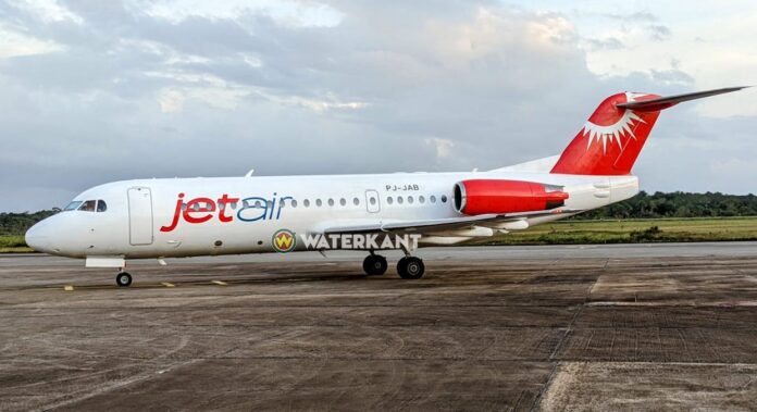 Eerste vlucht van JetAir van Curaçao naar Suriname