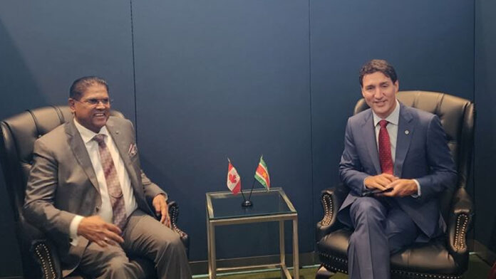 President Santokhi ontmoet Canadese premier Justin Trudeau