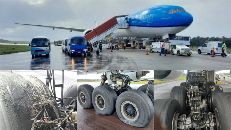 Mankement in remsysteem oorzaak beschadigde banden KLM-vliegtuig in Suriname