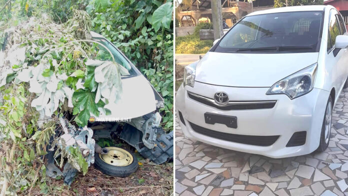 Toyota Ractis gesloopt teruggevonden na diefstal
