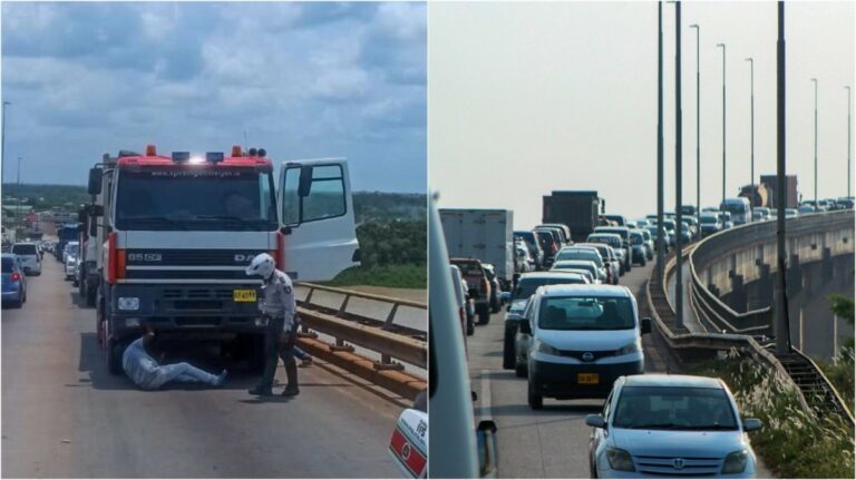 verkeersoverlast door defecte truck op Wijdenboschbrug