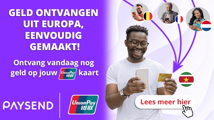 Geld sturen van Europa naar Suriname