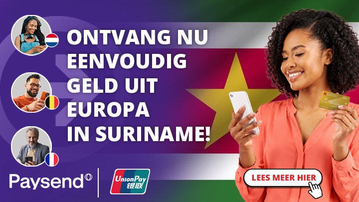 Geld sturen van Europa naar Suriname