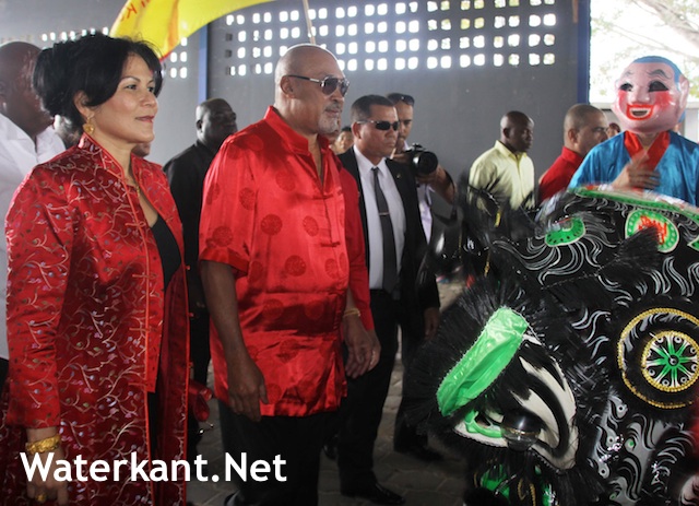 President Suriname bij viering Chinees Nieuwjaar