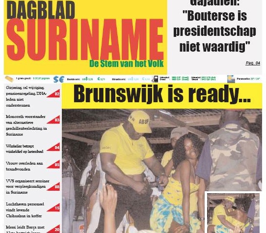 Brunswijk boos op Dagblad Suriname vanwege foto’s