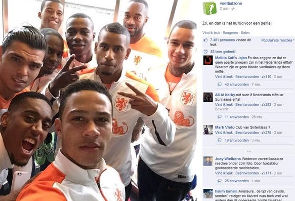 Boete voor racistische reacties onder foto donkere voetballers